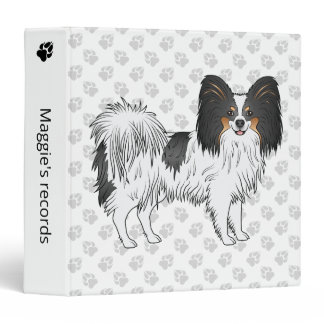 Tricolor Papillon - Pet's Vet Records And Papers 3 Ring Binder