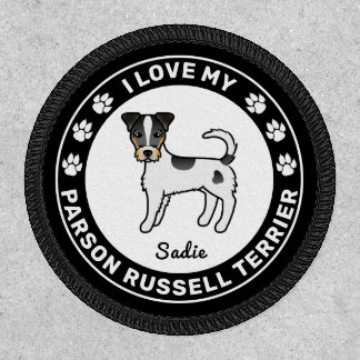 Tricolor Parson Russell Terrier Rough Coat Dog Patch