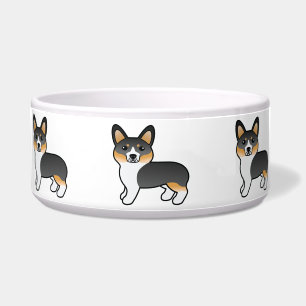 Tricolor Pembroke Welsh Corgi Cartoon Dog Bowl