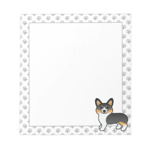Tricolor Pembroke Welsh Corgi Cartoon Dog Notepad