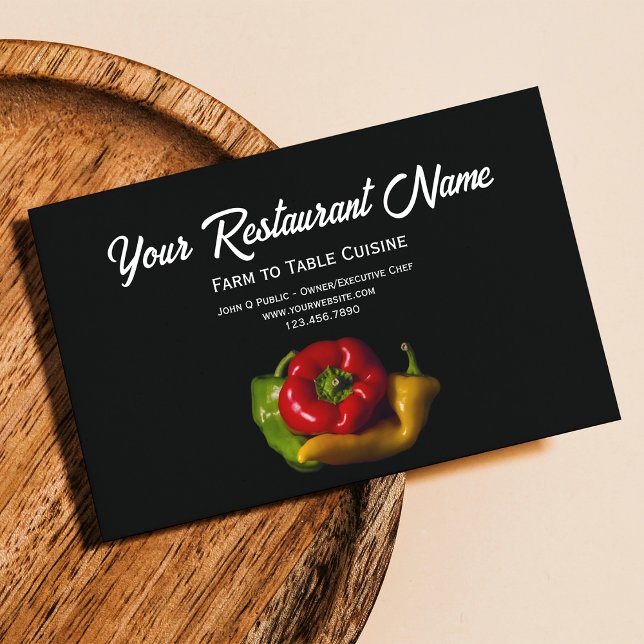 Tricolor Peppers Farm to Table Restaurant Calling Card (Creator Uploaded)