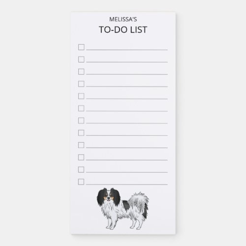 Tricolor Phalne Cute Dog Checklist To_Do List Magnetic Notepad