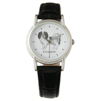 Tricolor Phalène Dog With Your Name Or Text Watch