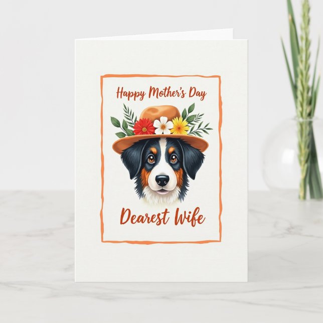Tricolor Pup Mothers Day Card (Front)