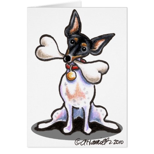 Tricolor Rat Terrier Big Bone Cards (Front)