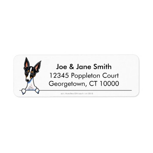 Tricolor Rat Terrier Clean  Simple Label