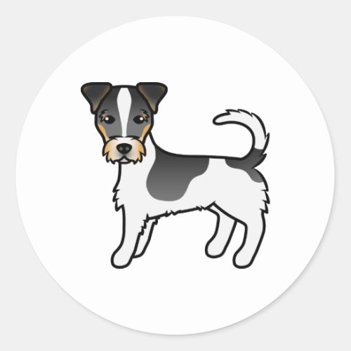 Tricolor Rough Coat Jack Russell Terrier Classic Round Sticker