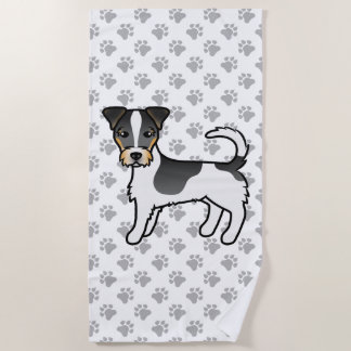 Tricolor Rough Coat Jack Russell Terrier Dog Beach Towel