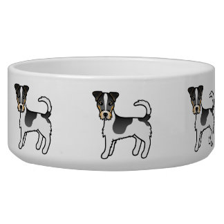 Tricolor Rough Coat Jack Russell Terrier Dog Bowl