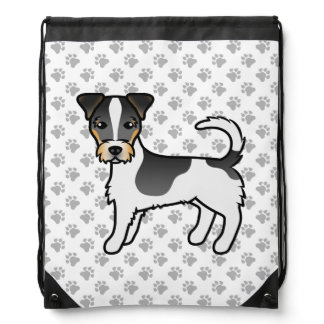 Tricolor Rough Coat Jack Russell Terrier Dog Drawstring Bag