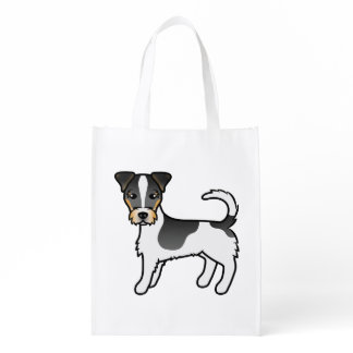 Tricolor Rough Coat Jack Russell Terrier Dog Grocery Bag