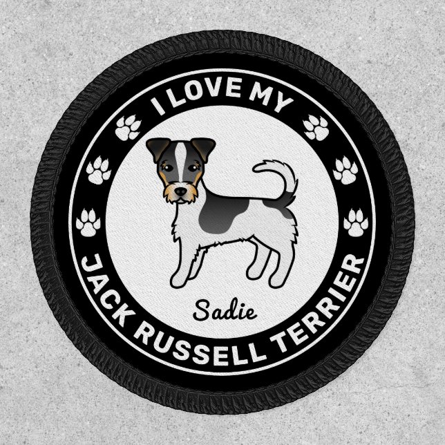Tricolor Rough Coat Jack Russell Terrier Dog Patch (Front)