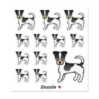 Tricolor Rough Coat Jack Russell Terrier Dogs Sticker