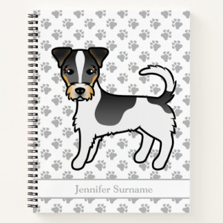Tricolor Rough Coat Jack Russell Terrier &amp; Name Notebook