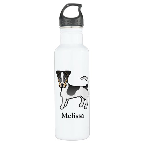 Tricolor Rough Coat Jack Russell Terrier  Name Stainless Steel Water Bottle