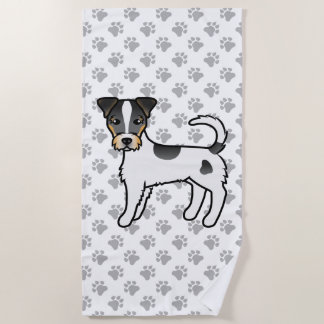 Tricolor Rough Coat Parson Russell Terrier Dog Beach Towel