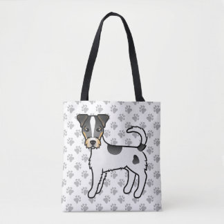 Tricolor Rough Coat Parson Russell Terrier Dog Tote Bag