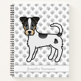 Tricolor Rough Coat Parson Russell Terrier &amp; Name Notebook