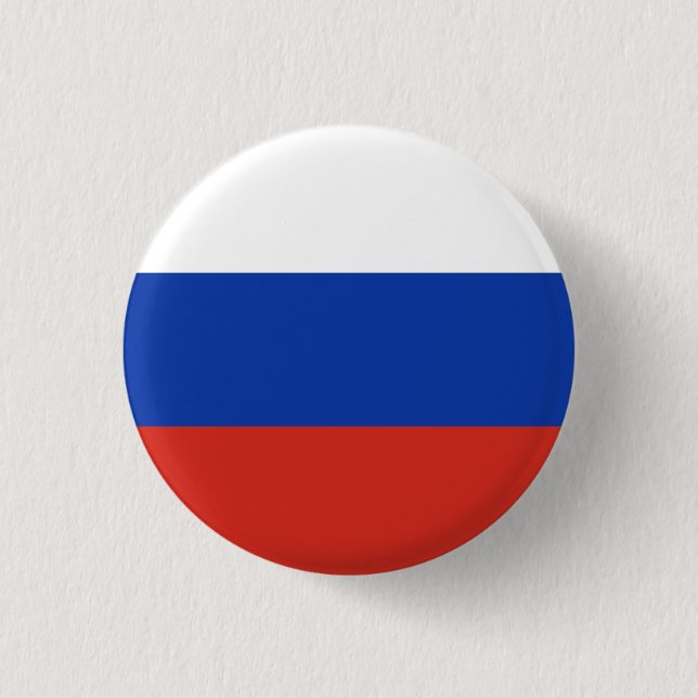 Tricolor Russia flag Button (Front)