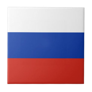 Tricolor Russia flag Ceramic Tile