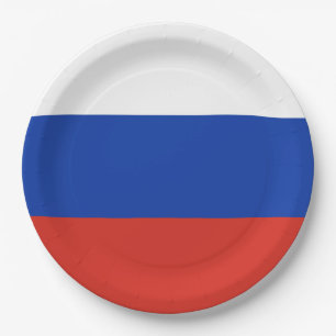 Tricolor Russia flag Paper Plates