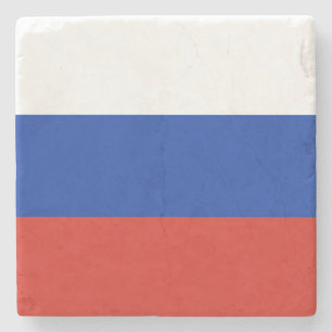Tricolor Russia flag Stone Coaster