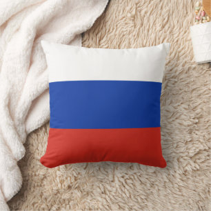 Tricolor Russia flag Throw Pillow
