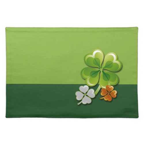 Tricolor Shamrocks St Patricks Day   Placemat