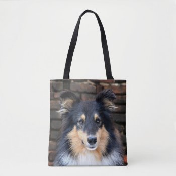 Tricolor Sheltie Face Tote Bag by deemac1 at Zazzle