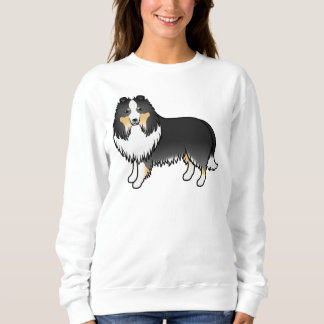 Tricolor Shetland Sheepdog Sheltie Cartoon Dog Sweatshirt