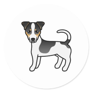Tricolor Smooth Coat Jack Russell Terrier Dog Classic Round Sticker