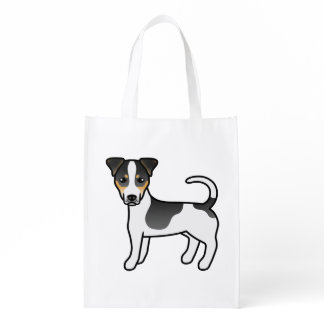 Tricolor Smooth Coat Jack Russell Terrier Dog Grocery Bag