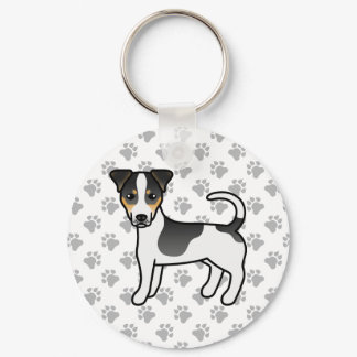 Tricolor Smooth Coat Jack Russell Terrier Dog Keychain