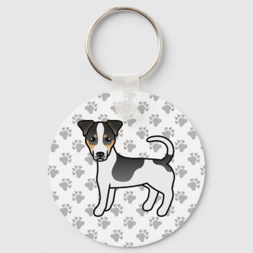 Tricolor Smooth Coat Jack Russell Terrier Dog Keychain
