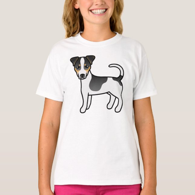 Tricolor Smooth Coat Jack Russell Terrier Dog T-Shirt (Front)