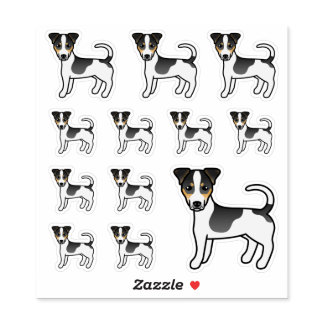 Tricolor Smooth Coat Jack Russell Terrier Dogs Sticker