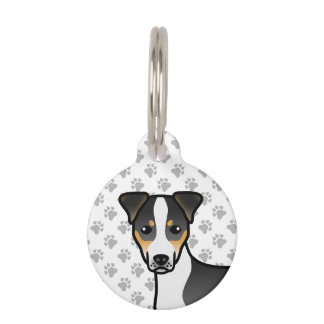 Tricolor Smooth Coat Jack Russell Terrier Head Pet ID Tag