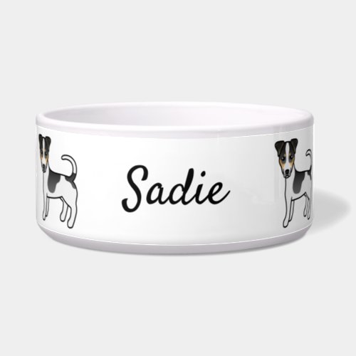 Tricolor Smooth Coat Jack Russell Terrier  Name Bowl
