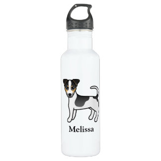 Tricolor Smooth Coat Jack Russell Terrier &amp; Name Stainless Steel Water Bottle