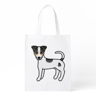 Tricolor Smooth Coat Parson Russell Terrier Dog Grocery Bag