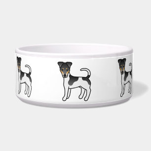 Tricolor Smooth Fox Terrier Cute Cartoon Dog Bowl