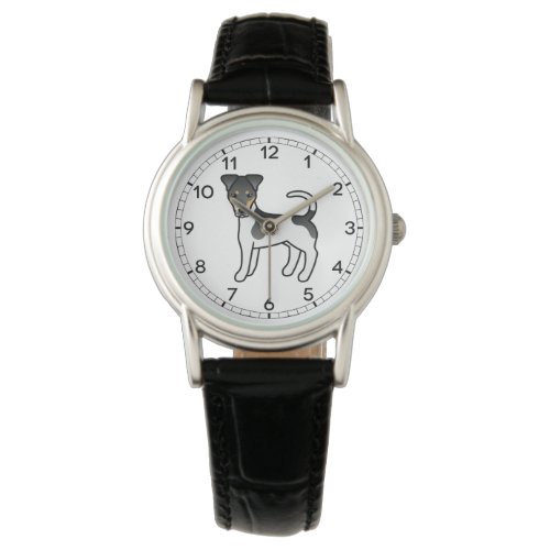 Tricolor Smooth Fox Terrier Cute Cartoon Dog Watch