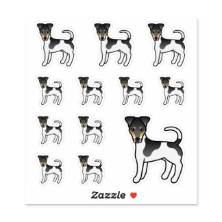 Tricolor Smooth Fox Terrier Cute Cartoon Dogs Sticker