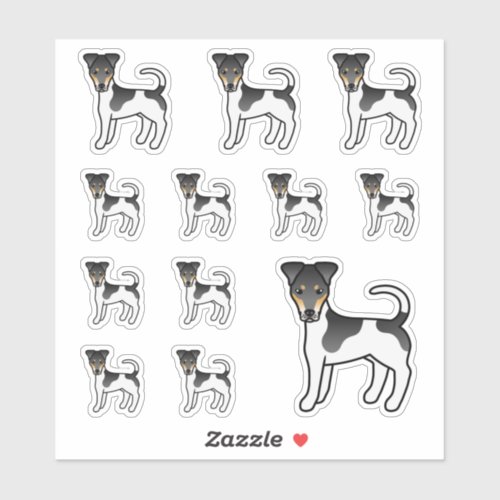 Tricolor Smooth Fox Terrier Cute Cartoon Dogs Sticker