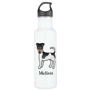 Tricolor Smooth Fox Terrier Cute Dog & Name Stainless Steel Water Bottle