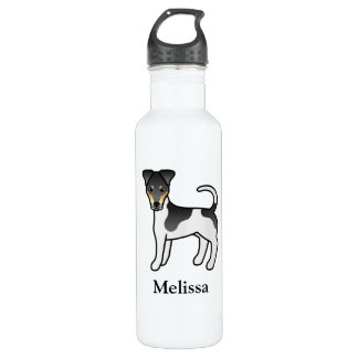 Tricolor Smooth Fox Terrier Cute Dog &amp; Name Stainless Steel Water Bottle