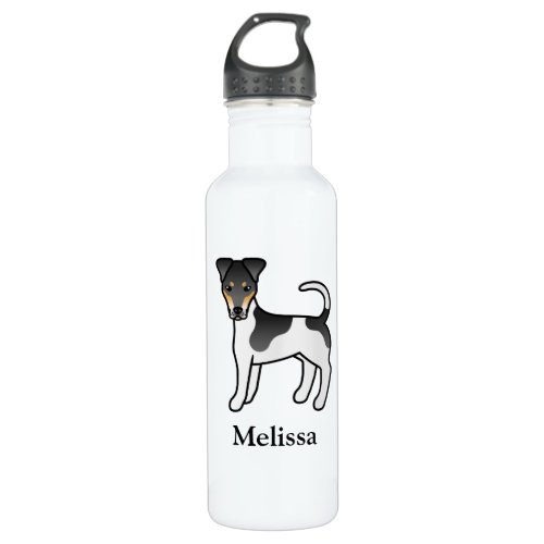 Tricolor Smooth Fox Terrier Cute Dog  Name Stainless Steel Water Bottle