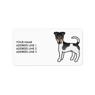 Tricolor Smooth Fox Terrier Cute Dog &amp; Text Label