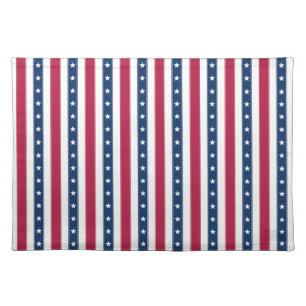 Tricolor Stripes Patriotic Cloth Placemat
