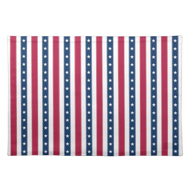 Tricolor Stripes Patriotic Cloth Placemat (Front)